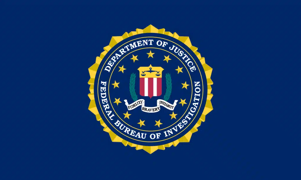 Emblema do FBI em fundo azul