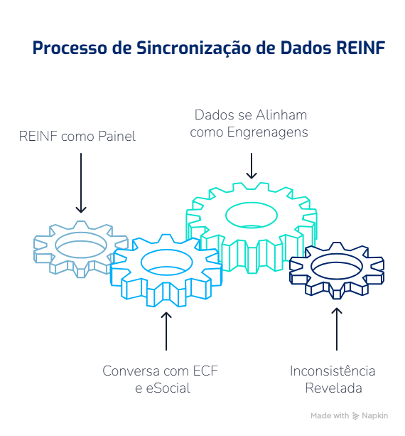 Diagrama do processo de sincronização de dados REINF