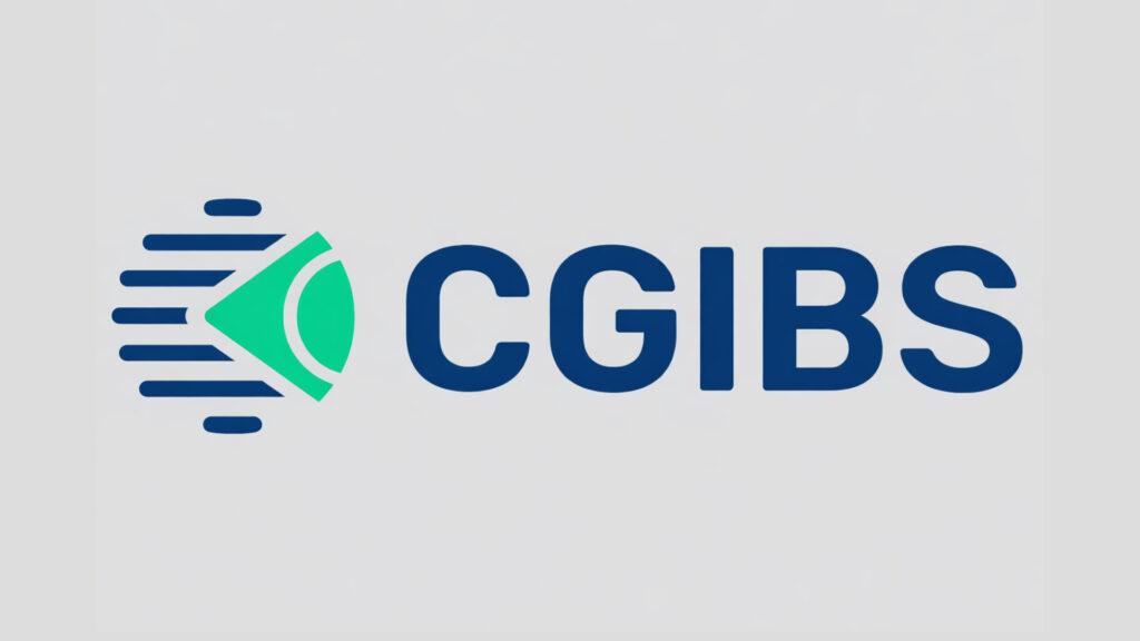 Logotipo da CGIBS em azul e verde sobre fundo branco.